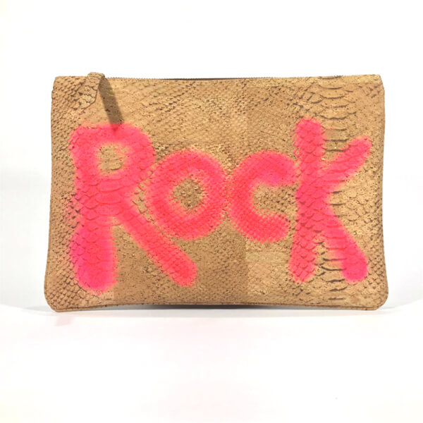 Cork pouch with pink letters ROCK CD-04426 | view 1