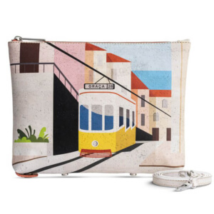 Cork bag with a tram image AP-04613 | view 1