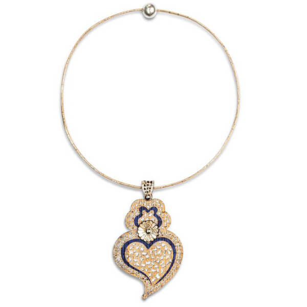 Cork necklace with traditional heart AP-41635