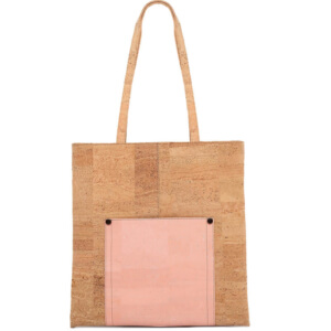 Cork shopping bag with pink pocket AR-01428 | view 1