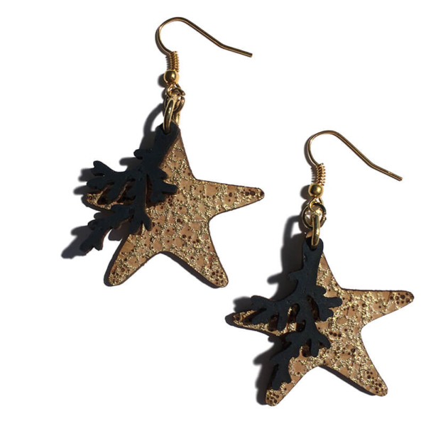 Cork earrings Starfish AP-42760