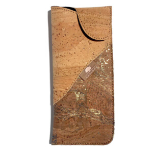 Cork glasses case with golden-brown pattern MD-27570