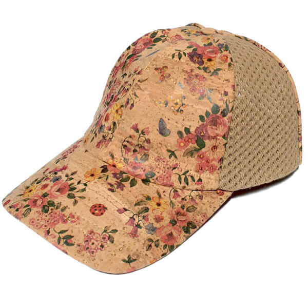 Cork baseball cap with flower pattern TN-24288 | view 1
