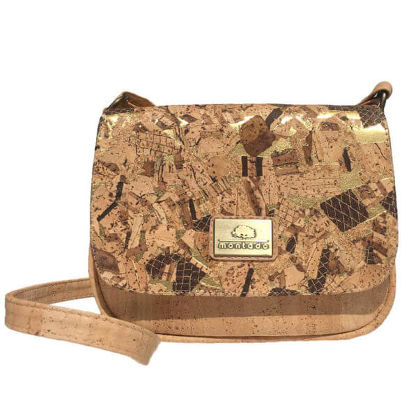 Cork bag with brown pattern | view 1