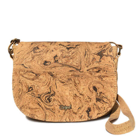 Crossbody cork bag with natural pattern