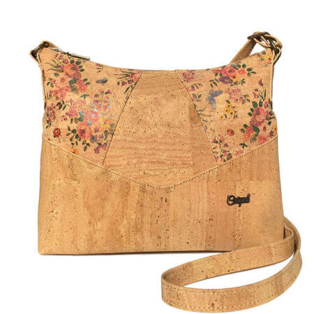Cork crossbody bag with flower pattern MG-01735 | view 1