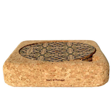 Cork coasters with tile pattern in cork box EC-50563 | view 2