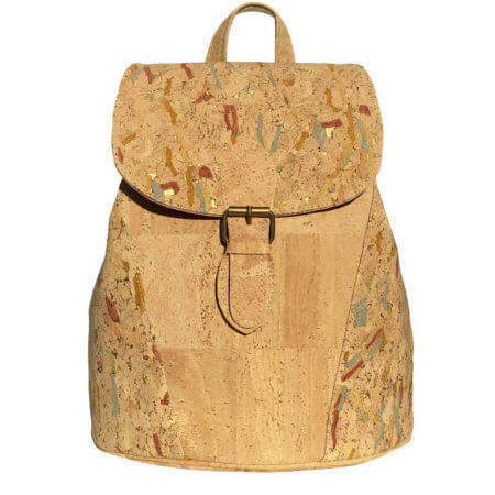 Cork backpack with a buckle