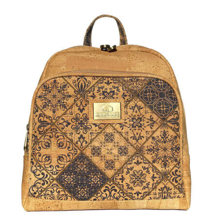 Cork backpack with Portuguese Tile pattern MD-03770 | view 1