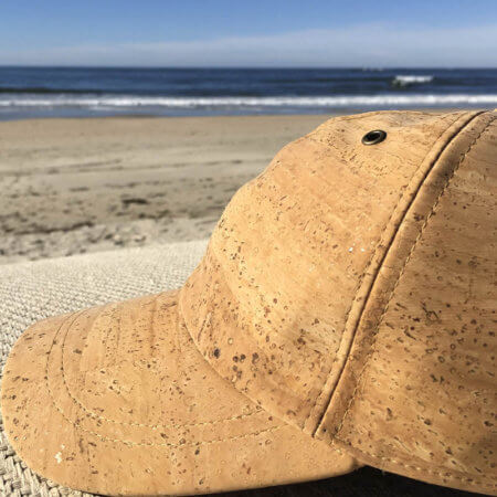 Portugal cork baseball cap on the beach