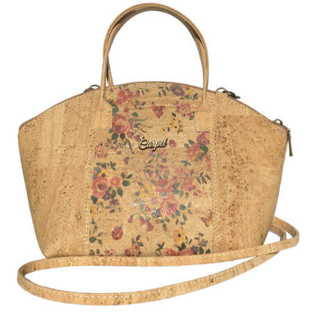 Cork handbag with flower pattern MG-04328 | view 1