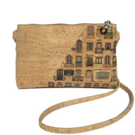 Cork crossbody bag with Portuguese windows pattern MD-04830 | view 1