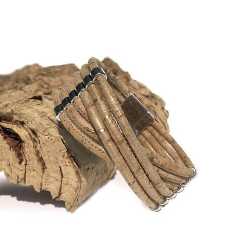 Cork bracelet with golden cork DL-40590 | view 2