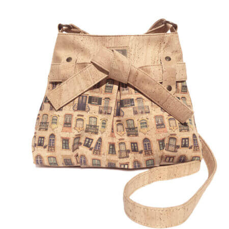 Cork bag with bow-tie and windows pattern MD-01763 | view 1