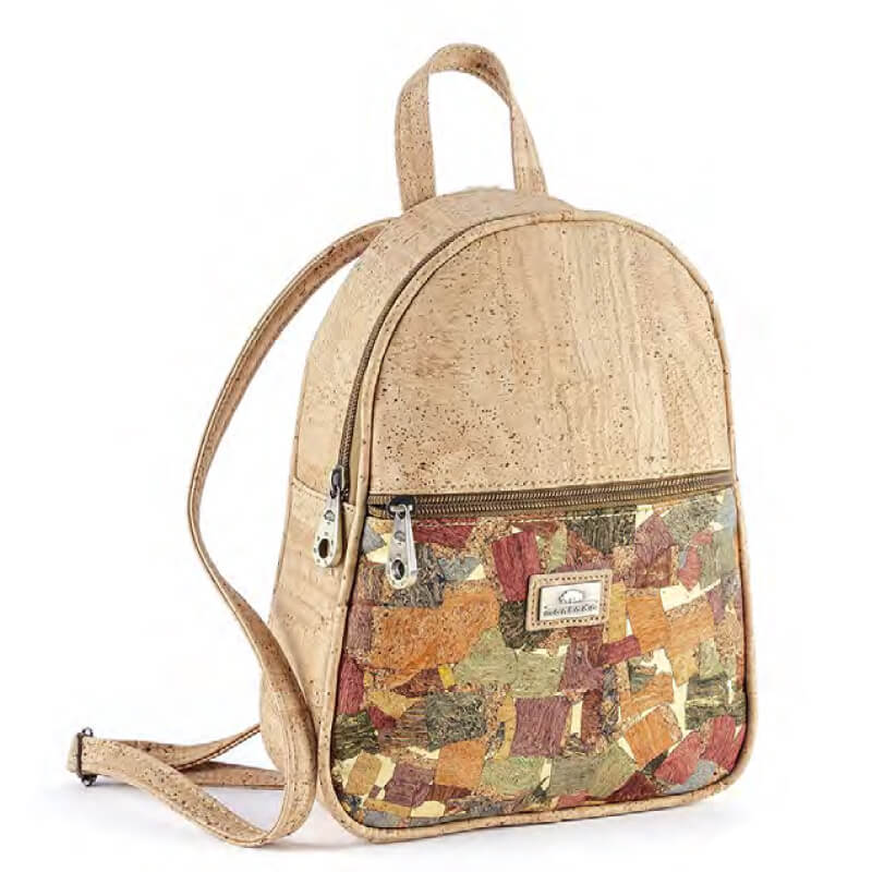 Wesley Backpack in Layered Trifle and Dark Brown | Cork Backpack Purse –  Sew Corky