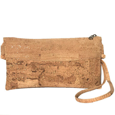 Cork crossbody bag with golden-brown pattern MG-04294