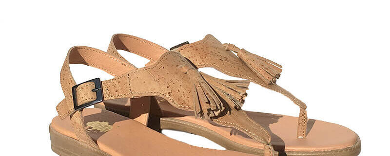 Cork sandals with tassels | view 2