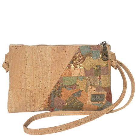 Crossbody bag in natural cork with colorful details MD-04830