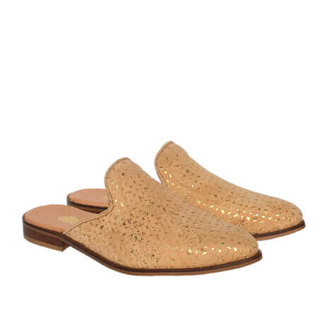 Mules in natural perforated cork AN-16887 | view 1
