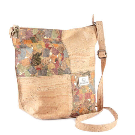 Cork bag with colorful squares