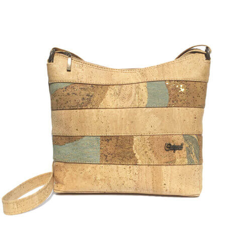 Cork bag with colorful stripes